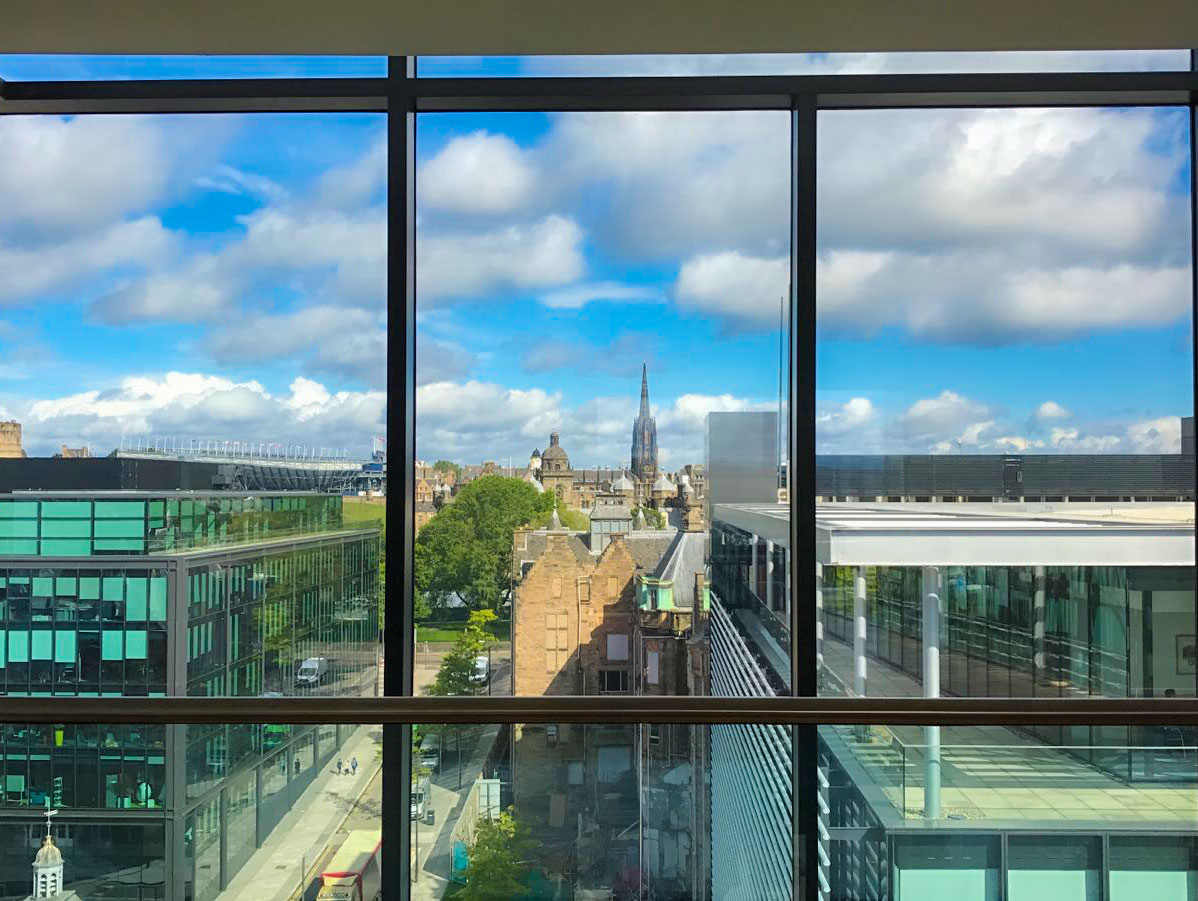 Looking through clean windows in Edinburgh